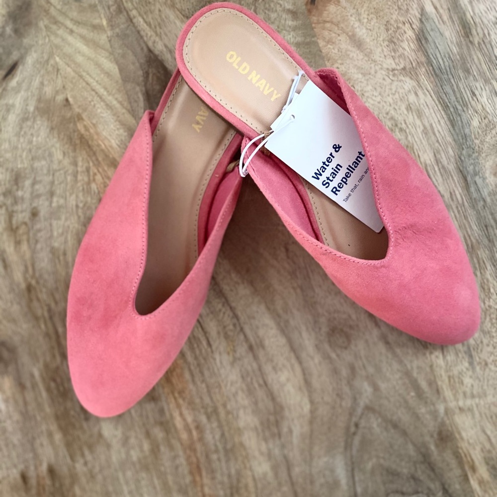 Old Navy Pink Suede Mules